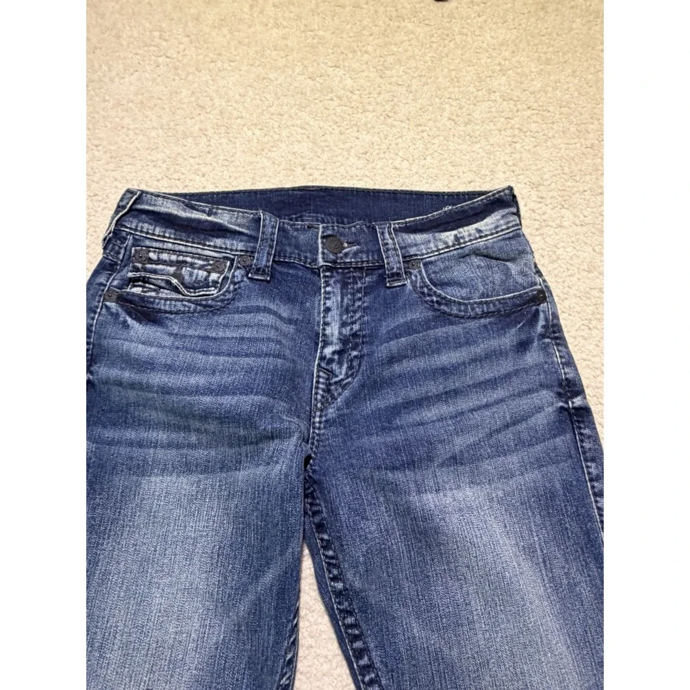 True Religion Ricky Relaxed Straight Jeans Men's 32 Medium Wash Flap Pocket Y2K